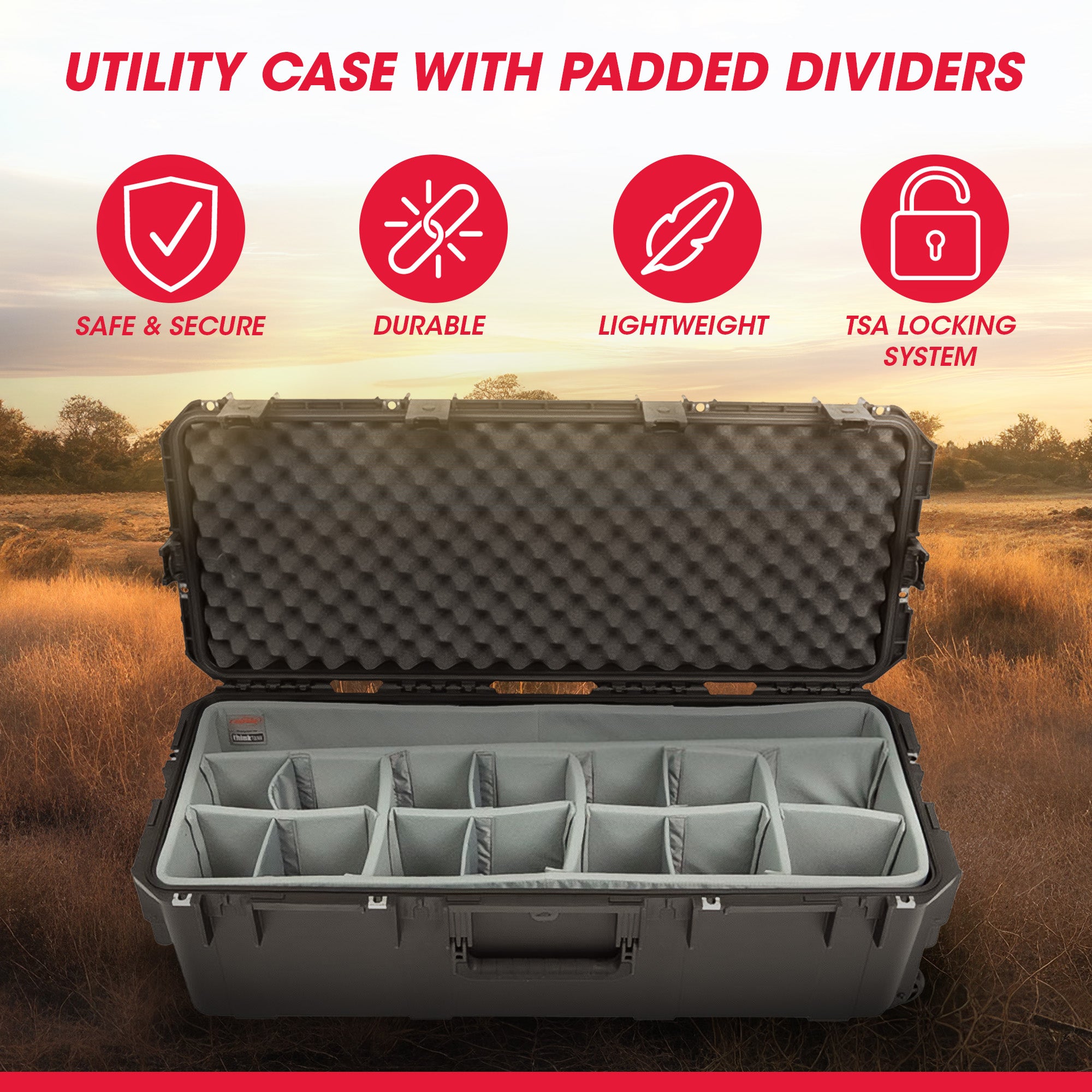 SKB Cases iSeries 3i-3613-12DT Utility and Gear Case with Padded Dividers - VMInnovations
