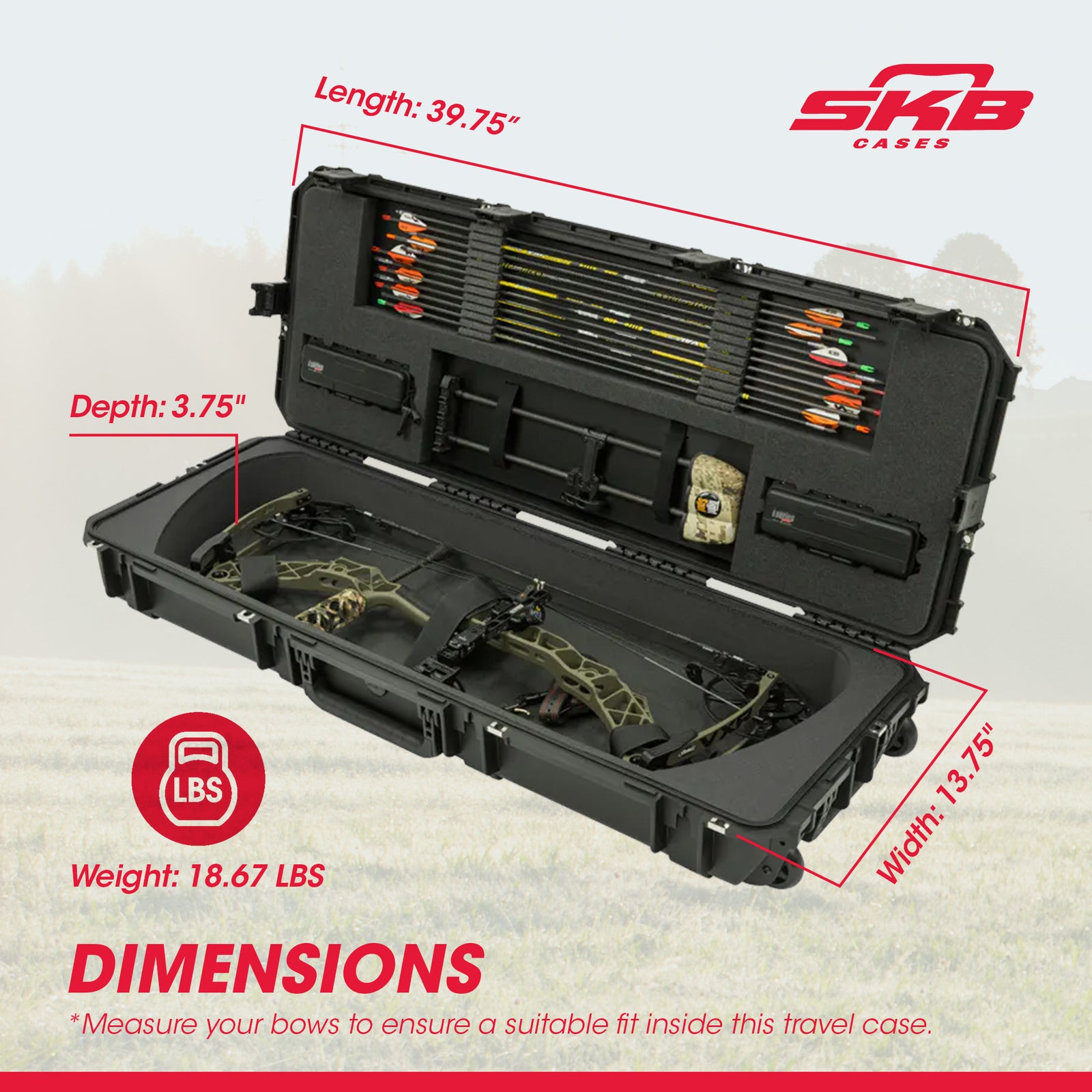 SKB Cases iSeries 4214 Hard Plastic Injection Molded Parallel Limb Bow Case - VMInnovations