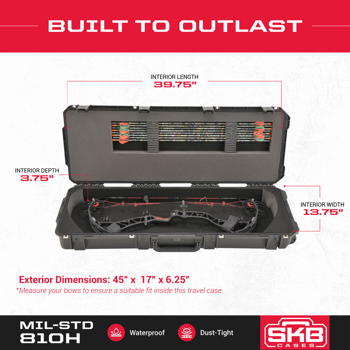 SKB Cases iSeries 4214 Hard Plastic Injection Molded Parallel Limb Bow Case