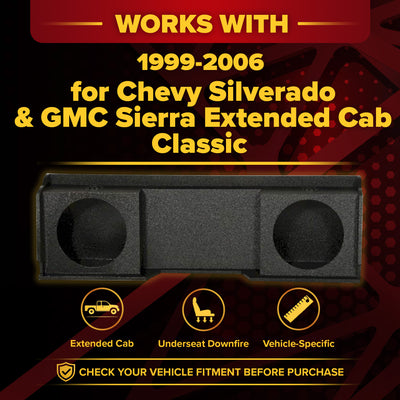 QPower Dual 10" Sub Box for Chevy Silverado & GMC Sierra XCab Classic 1999-2006 - VMInnovations