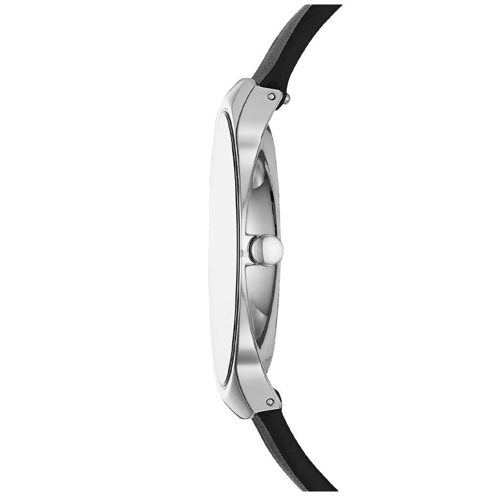 Skagen Grenen 38mm Mens Watch w/ Black Dial & Black Leather Strap (Open Box)