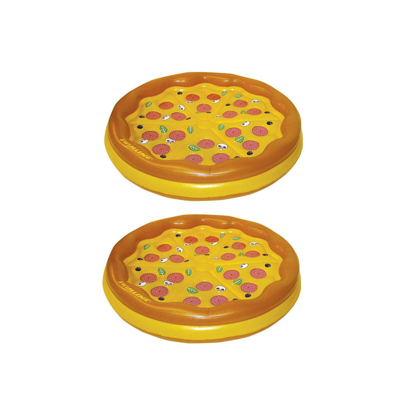 Swimline Giant Inflatable Personal Pizza Island Swimming Pool Float (2 Pack) - VMInnovations