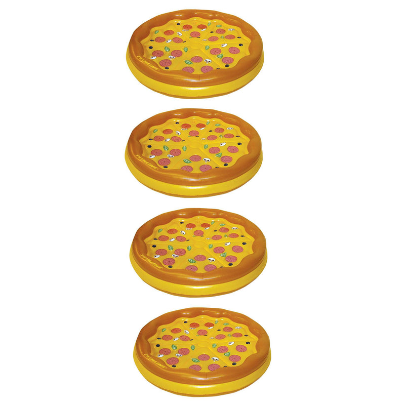 Swimline Giant Inflatable Personal Pizza Island Swimming Pool Float (4 Pack)