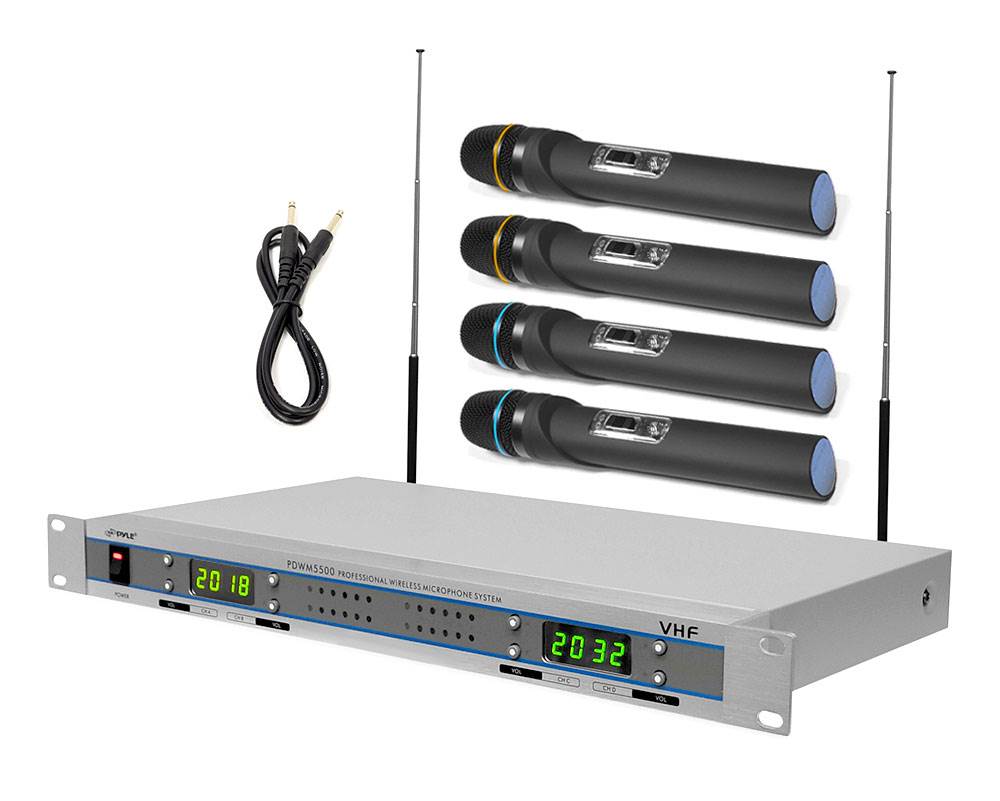 Pyle Pro PDWM5500 4 Mic VHF Wireless Microphone System
