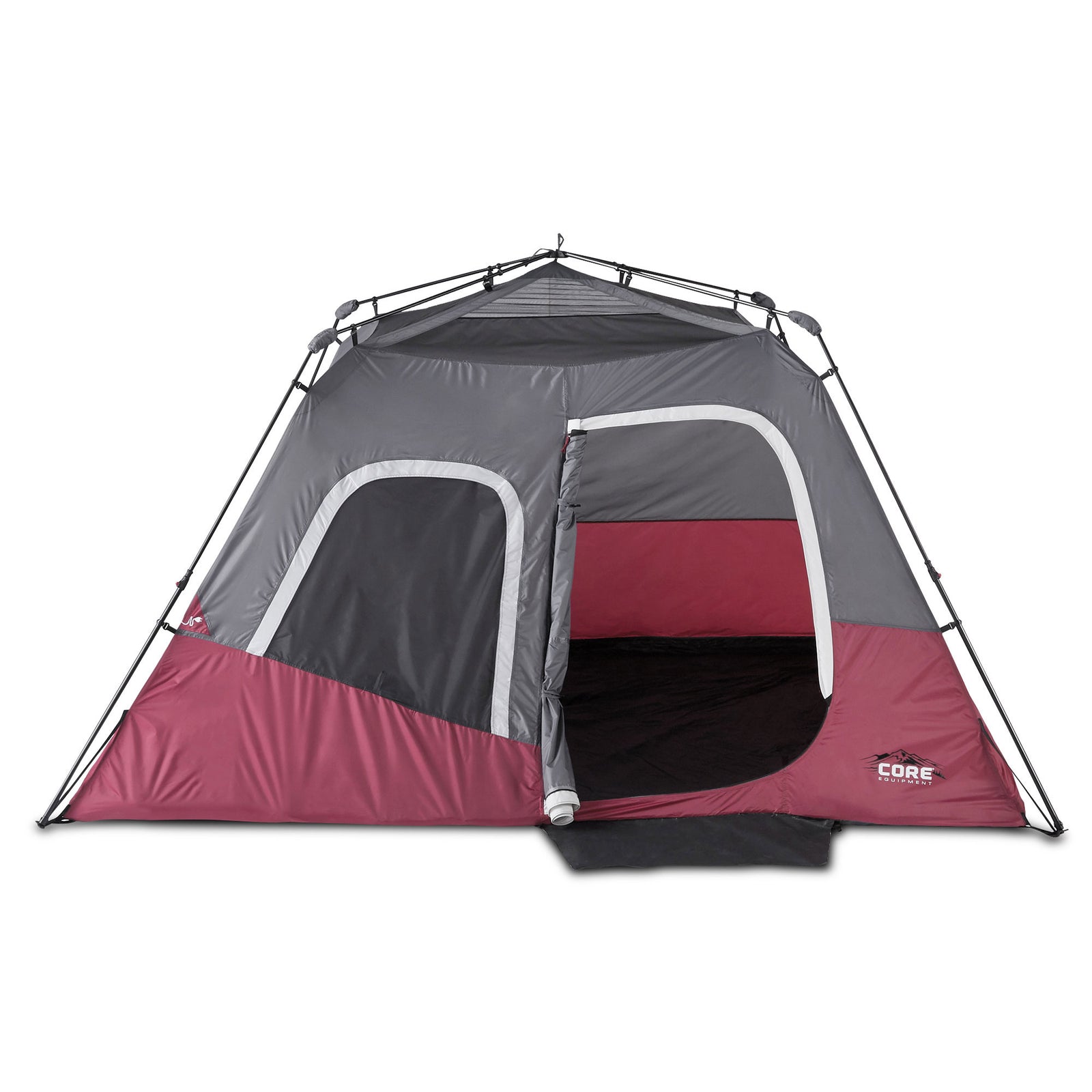 CORE 11 x 9 Foot 6 Person Cabin Tent with Air Vents and Loft, Red (For Parts) - VMInnovations
