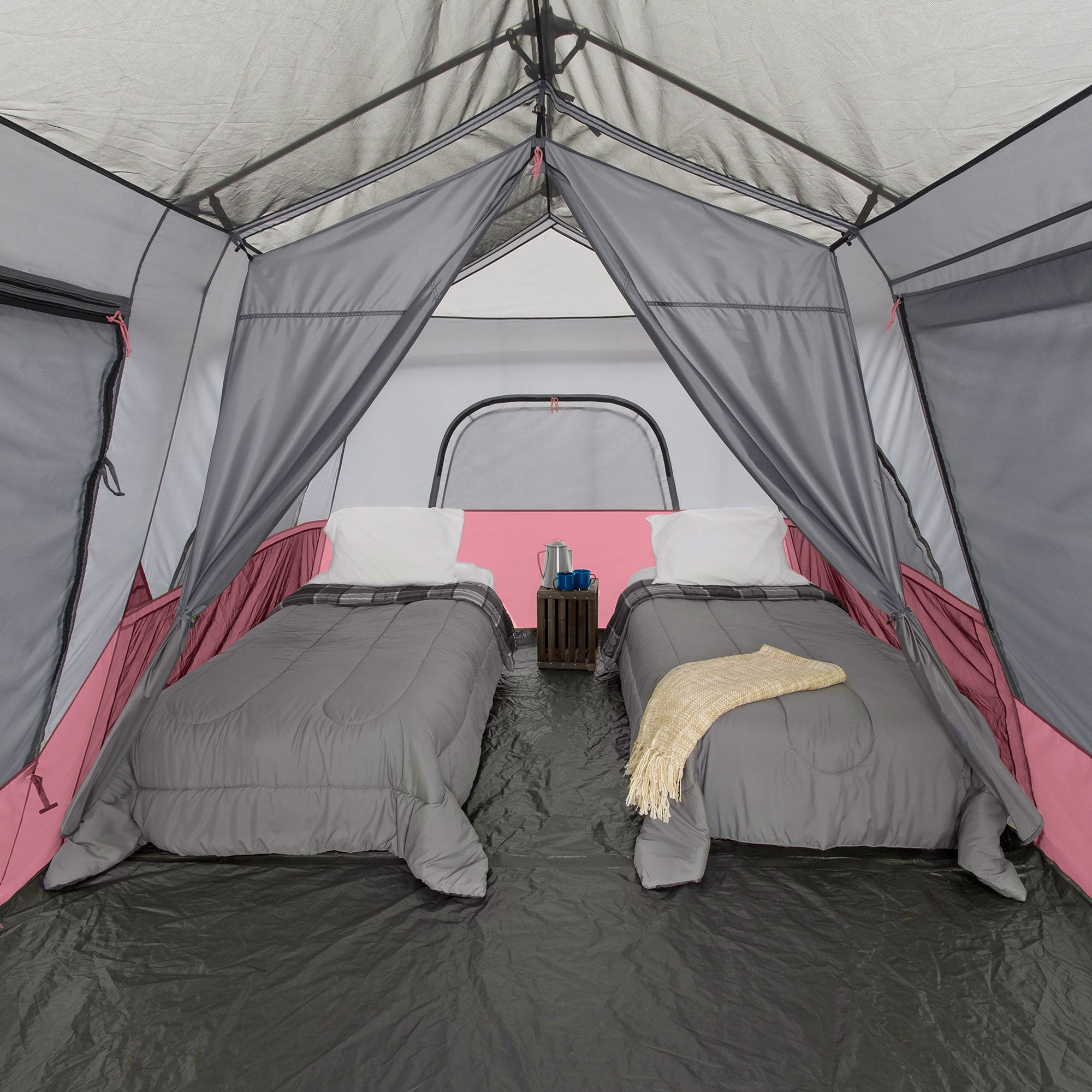 CORE Instant Cabin 14 x 9 Foot 9 Person Cabin Tent with 60 Second Assembly, Red
