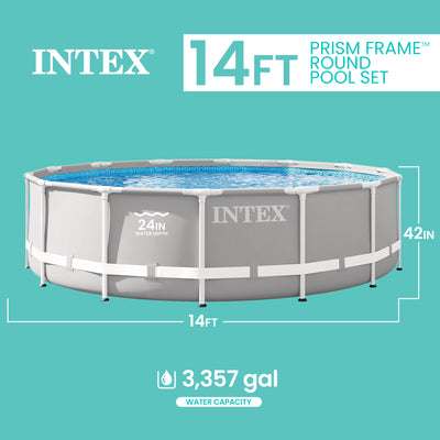 Intex 14 Foot x 42-Inch Prism Frame Swimming Pool Set (Open Box) - VMInnovations