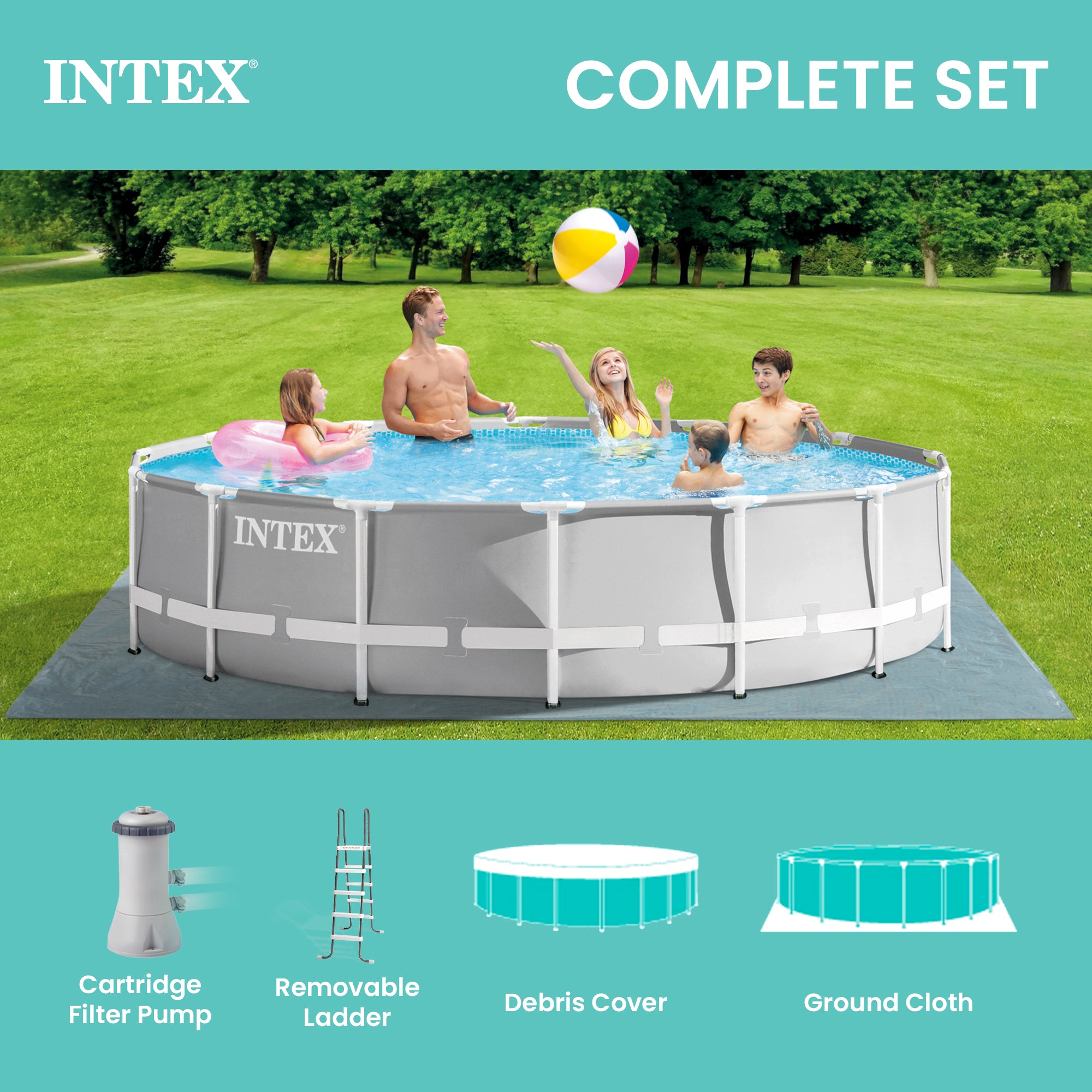 Intex 14 Foot x 42-Inch Prism Frame Swimming Pool Set (Open Box)