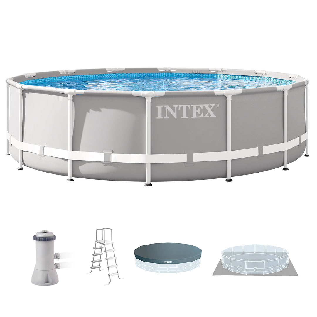 Intex 26719EH 14ft x 42in Prism Frame Above Ground Swimming Pool with Pump - VMInnovations