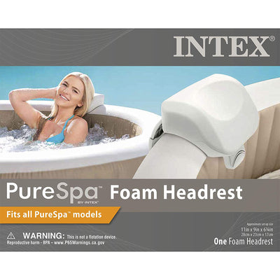 Intex PureSpa Cushioned Foam Headrest Hot Tub Spa Accessory, White (Open Box)