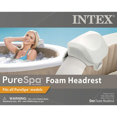 Intex 28505E PureSpa Cushioned Foam Headrest Pillow Hot Tub Spa Accessory, White