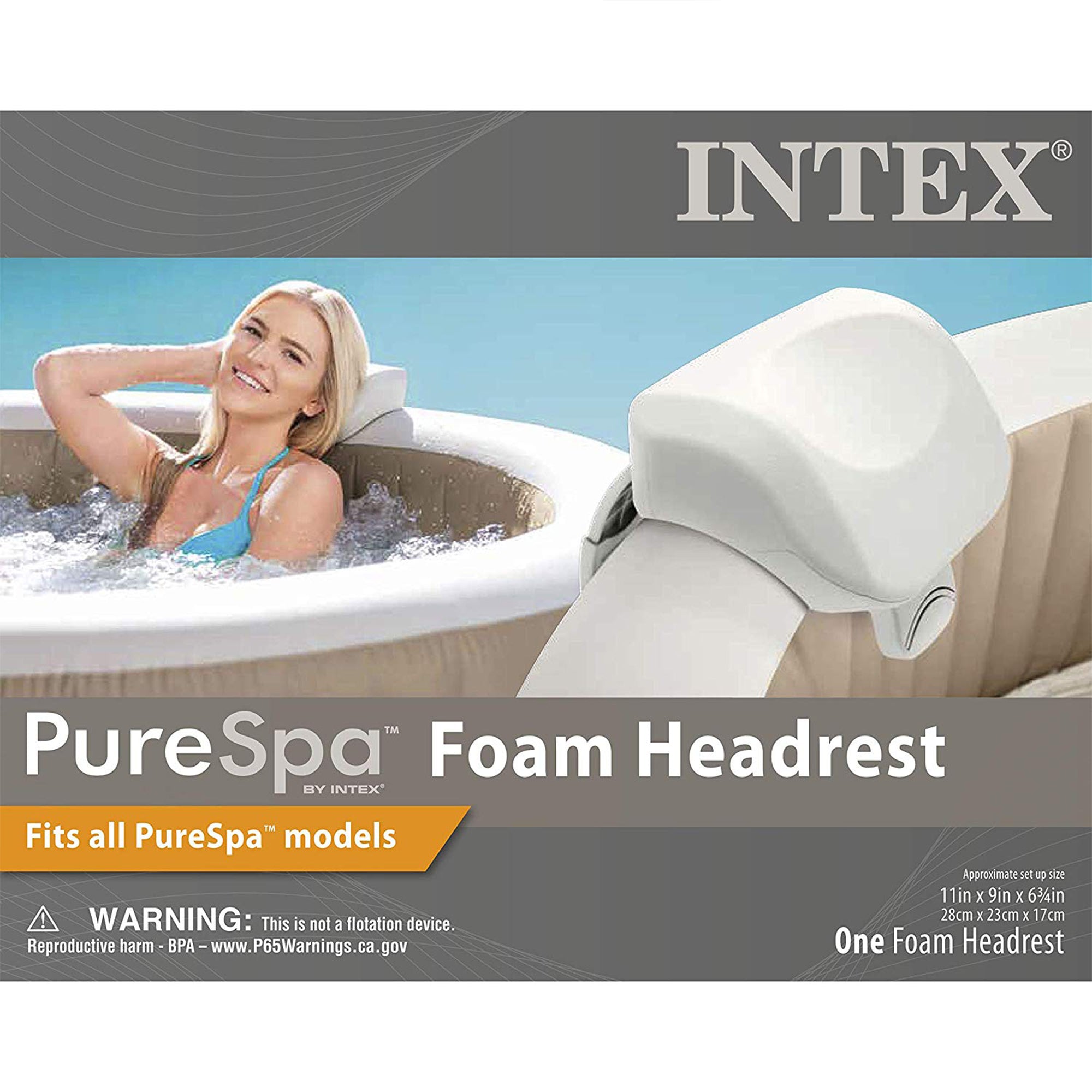 Intex PureSpa Cushioned Headrest Hot Tub Spa Accessory, White(Open Box) (2 Pack)