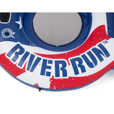 Intex American Flag 2 Person Pool Float w/ Tropical Breeze 6 Person Lake Raft - VMInnovations