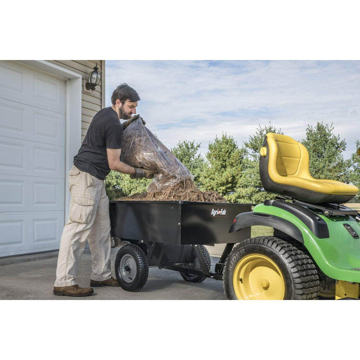 Agri-fab Tow Style Steel Dump Cart with 750 Pound Capacity (Open Box)