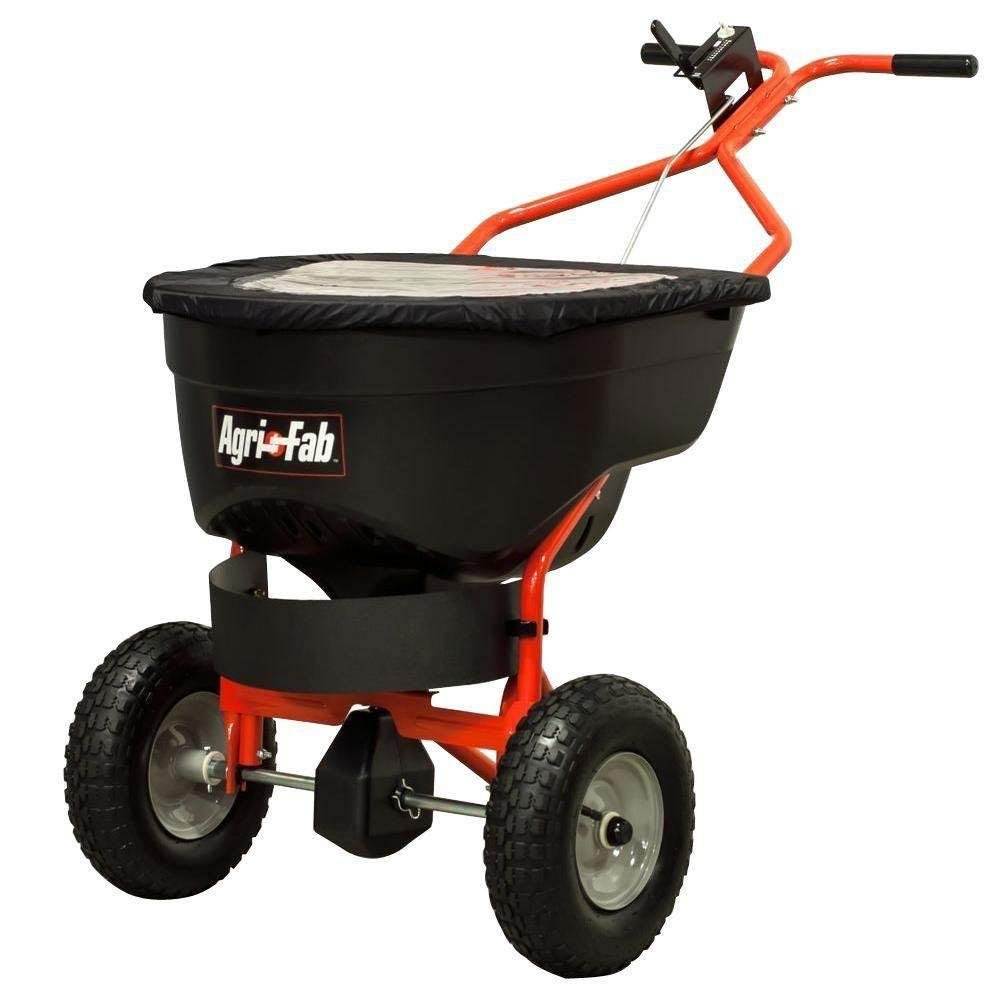 Agri-fab 130 Pound Push Spreader Ice Melt, Fertilizer, Weed Control (Open Box)