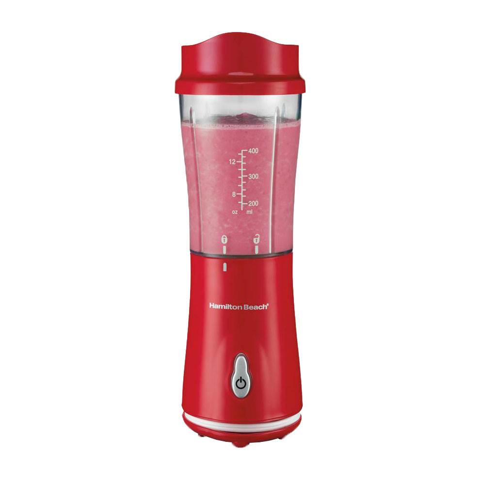 Hamilton Beach 51101RV Single Serve Smoothie Blender with Travel Cup & Lid, Red