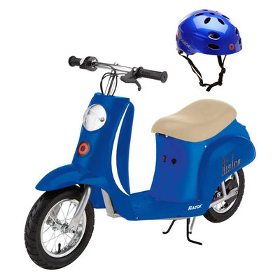 Razor Pocket Mod Miniature Euro 24V 250W Kids Electric Motor Scooter and Helmet