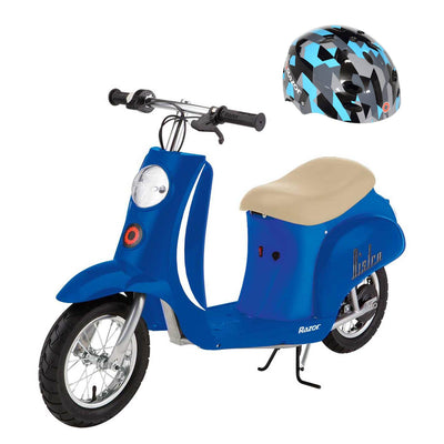 Razor Pocket Mod Miniature Euro 24V 250W Electric Kids Motor Scooter & Helmet
