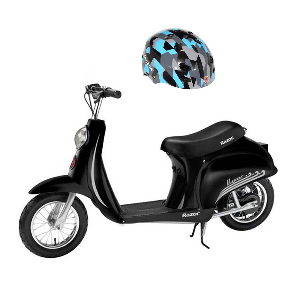 Razor Pocket Mod Miniature Euro 24V 250W Kids Electric Motor Scooter & Helmet