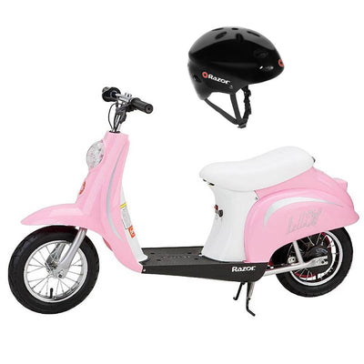 Razor Pocket Mod Miniature Euro 24V 250W Electric Motor Powered Scooter & Helmet