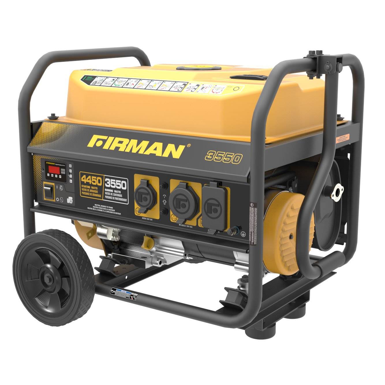 Firman P03602 3650 Watt Wheeled Quiet Recoil Start Fuel Inverter Generator