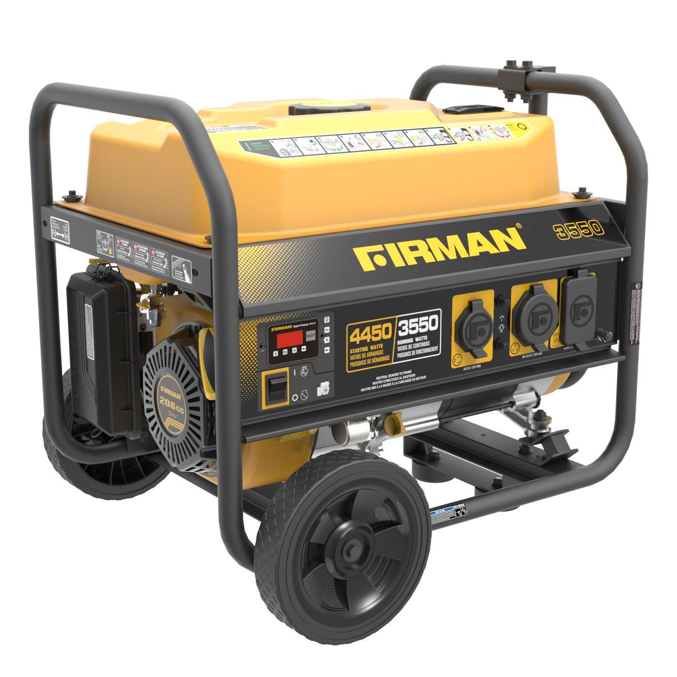 Firman P03602 3650 Watt Wheeled Quiet Recoil Start Fuel Inverter Generator