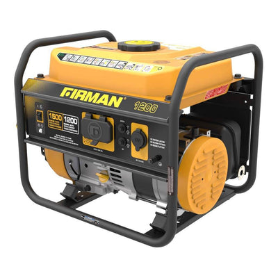 Firman P01202 1200 Watt Gas Powered Lightweight Open Frame Portable Generator