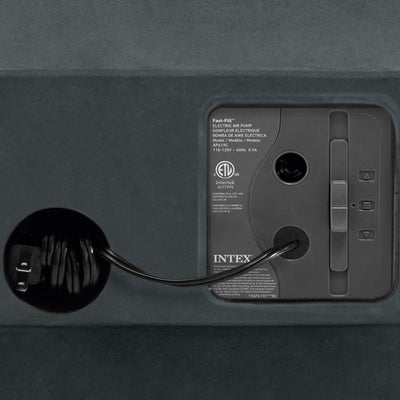 Intex Dura Beam Elevated Mattress Airbed w/ Built In Pump, Queen & Cordless Pump