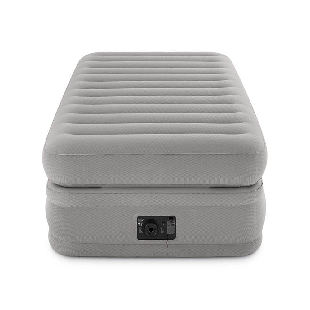 Intex Twin Prime Comfort Elevated Air Mattress w/ Built In Pump & Cordless Pump