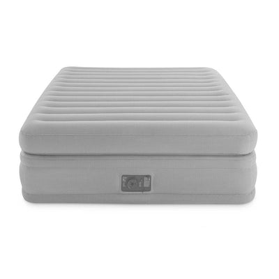 Intex Queen Prime Comfort Elevated Air Mattress w/ Built In Pump & Cordless Pump