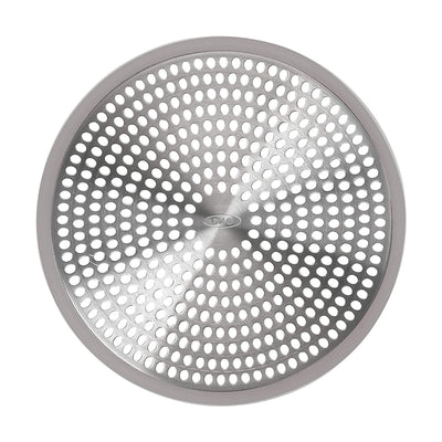 OXO Stainless Steel and Silicone Shower Stall Drain Protector, Silver (3 Pack)