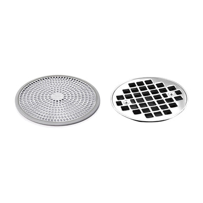 OXO Stainless Steel and Silicone Shower Stall Drain Protector, Silver (3 Pack)