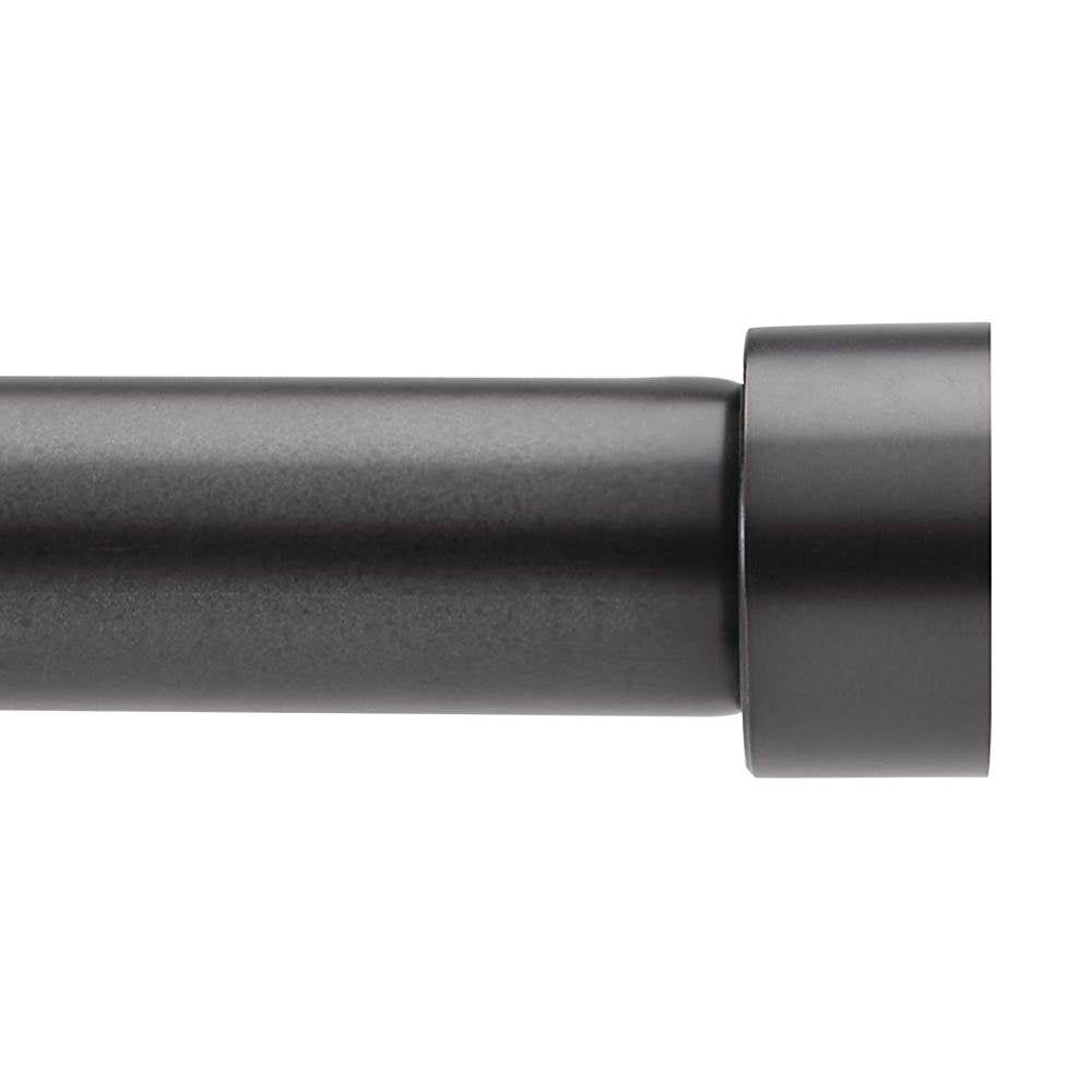 Umbra Cappa 1 Inch Adjustable 66 to 120 Inch Curtain Rod, Black (Open Box) - VMInnovations