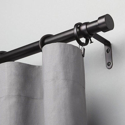 Umbra Cappa 1 Inch Adjustable 66 to 120 Inch Curtain Rod, Black (Open Box) - VMInnovations