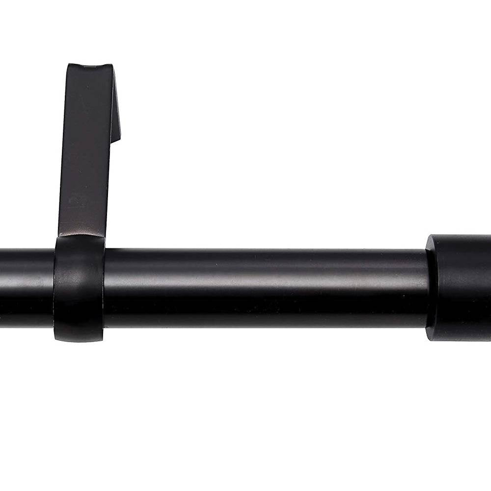 Umbra Cappa 1 Inch Adjustable 66 to 120 Inch Curtain Rod, Black (Open Box) - VMInnovations