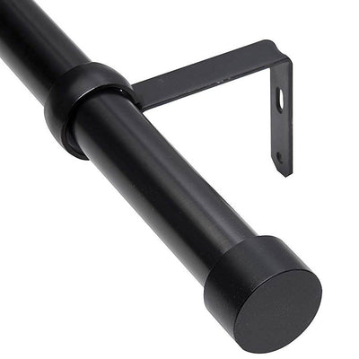 Umbra Cappa 1 Inch Adjustable 66 to 120 Inch Curtain Rod, Black (Open Box) - VMInnovations