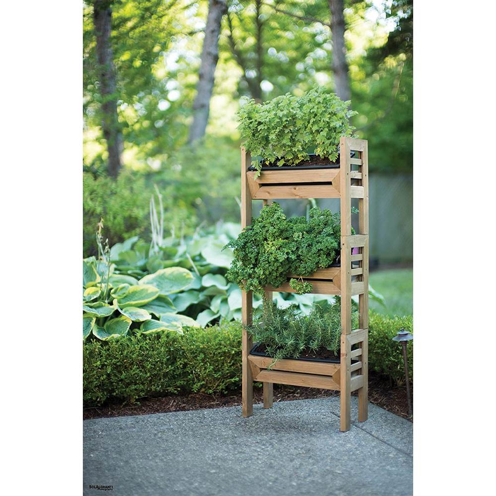 Algreen Stack'n Garden 3 Tier Wooden Indoor/Outdoor Modular Planters (Used)