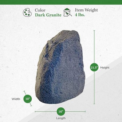 Algreen Receptacle LG Outdoor Rock Cover Decorative Garden, Gray (Open Box)