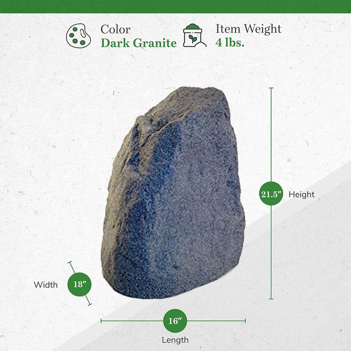 Algreen Rock Cover Decorative Garden Accent, Dark Granite (Open Box) (2 Pack) - VMInnovations