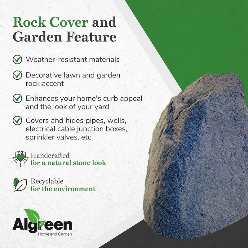 Algreen Receptacle Large Outdoor Rock Cover Decorative Garden Accent, Warm Gray