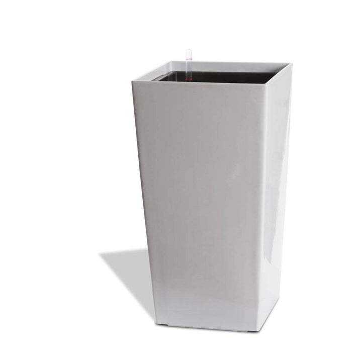 Algreen Modena Square Self-Watering Planter With Water Level Guide, Glossy White