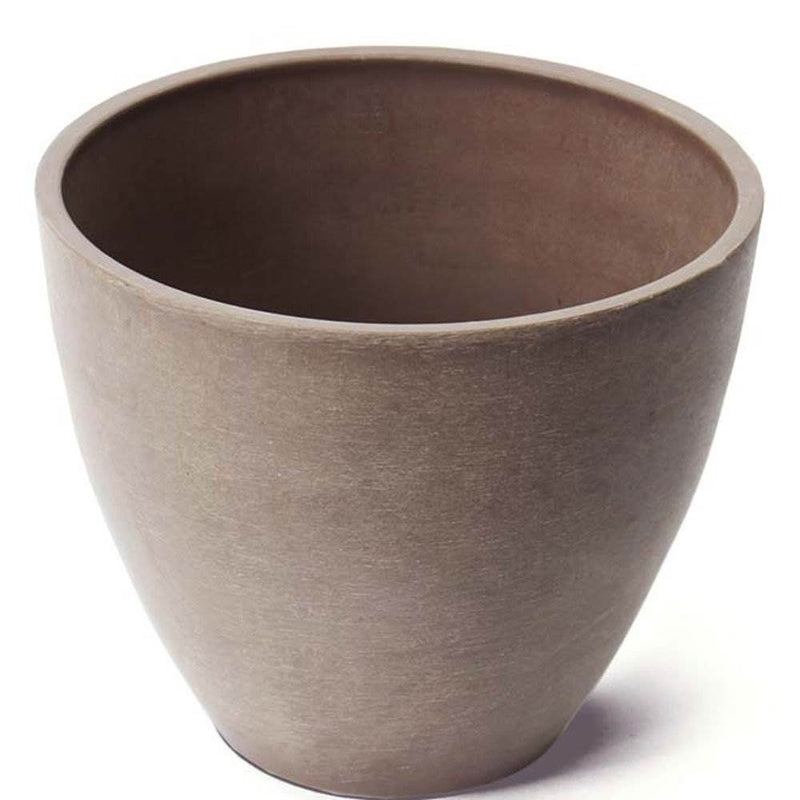 Algreen 10 In Round Curve Valencia Indoor and Outdoor Flower Pot Planter, Brown