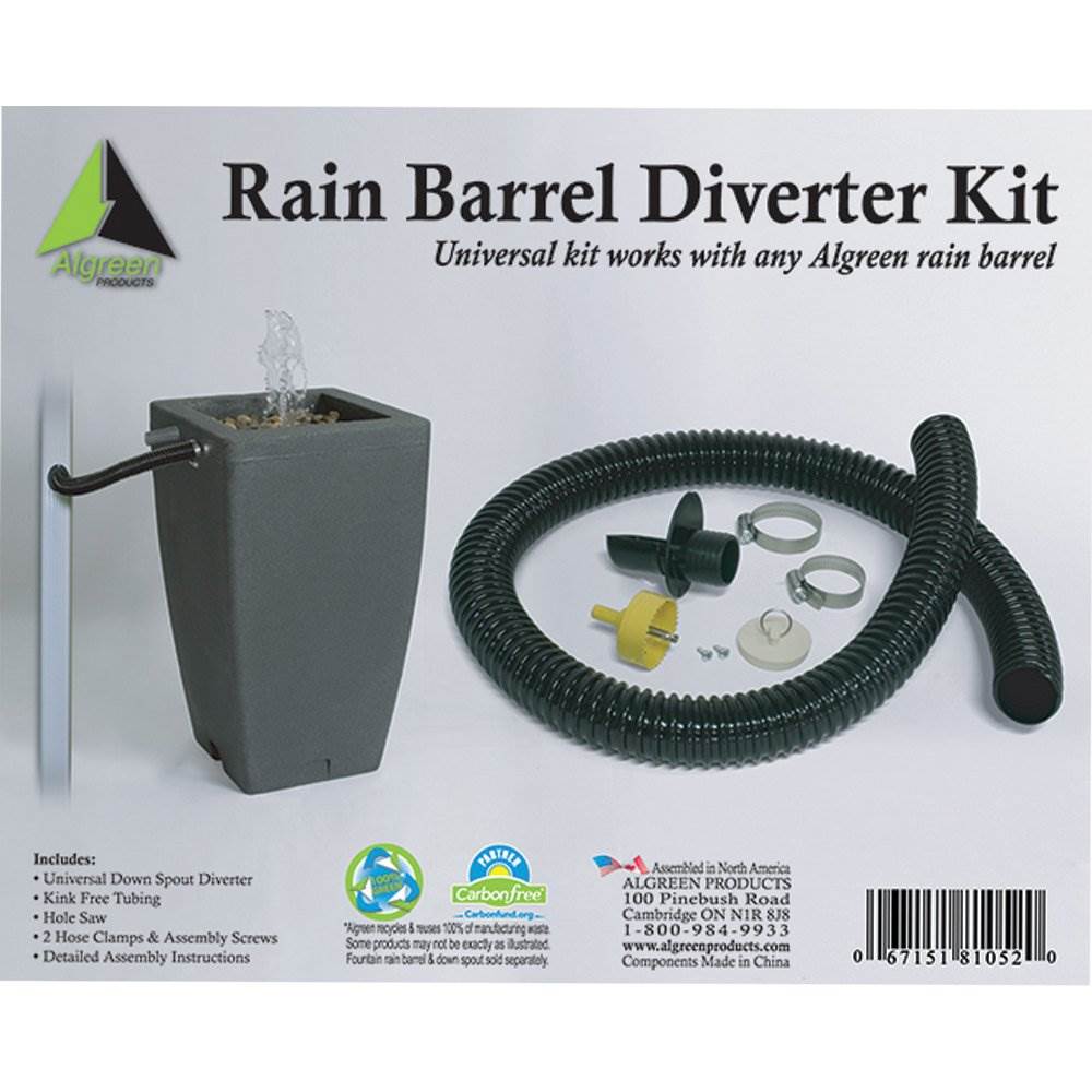 Algreen 81052 Rain Water Collection Barrel Deluxe Gutter Downspout Diverter Kit - VMInnovations