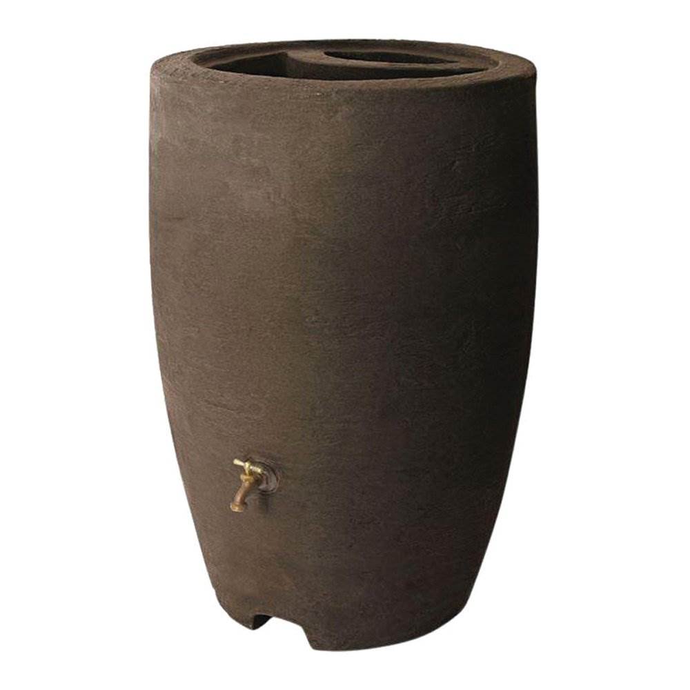 Algreen Athena 50 Gallon Water Collection Drum Barrel, Brownstone (Open Box)