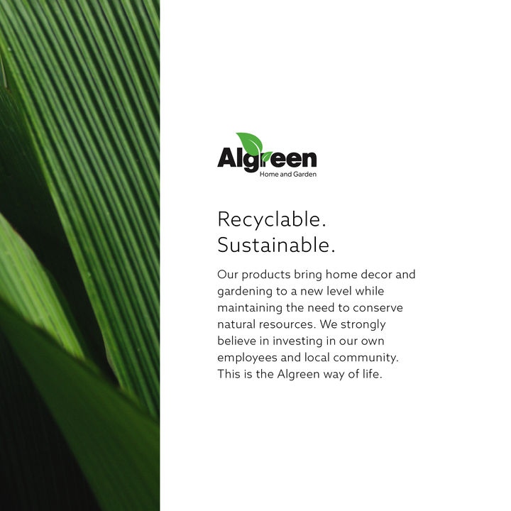 Algreen Athena 20.5" x 12.6" Self Watering Plastic Planter, Charcoalstone (Used) - VMInnovations