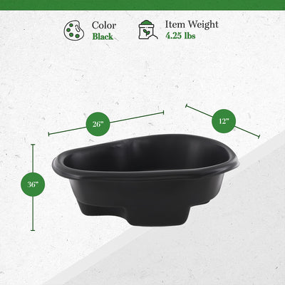 Algreen Avonlea Rigid Preformed 33 Gallon Plant Safe Pond Liner, Black (Used)