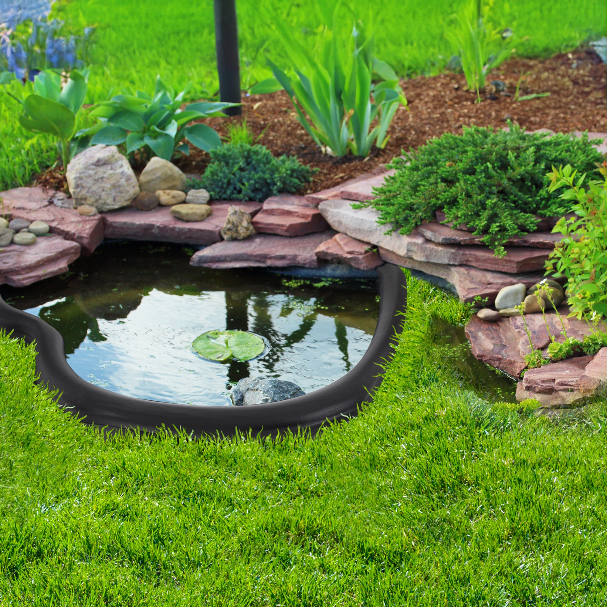 Algreen Avonlea Rigid Preformed 33 Gallon Plant Safe Pond Liner, Black(Open Box)