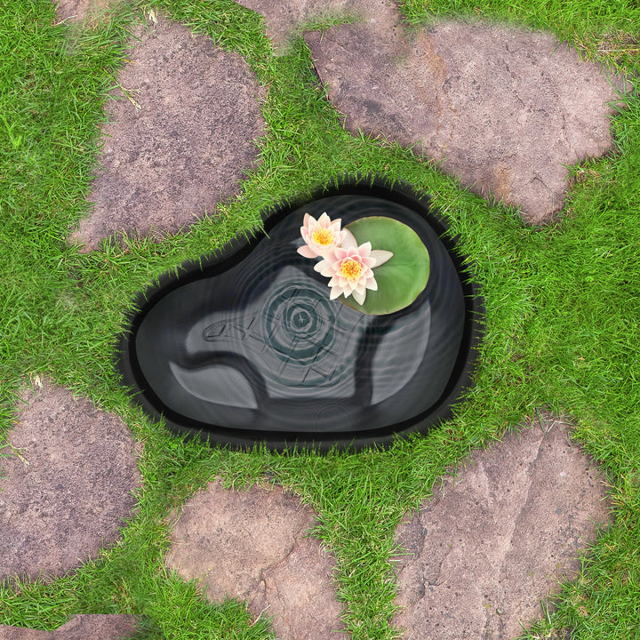 Algreen Avonlea Rigid Preformed 33 Gallon Plant Safe Pond Liner, Black (Used)