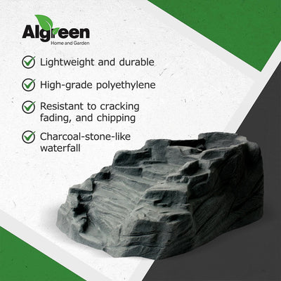 Algreen Tranquility Preformed Water Garden Pond Waterfall, Charcoalstone (Used) - VMInnovations