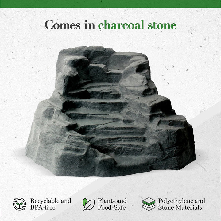 Algreen Tranquility Preformed Water Garden Pond Waterfall, Charcoalstone (Used) - VMInnovations